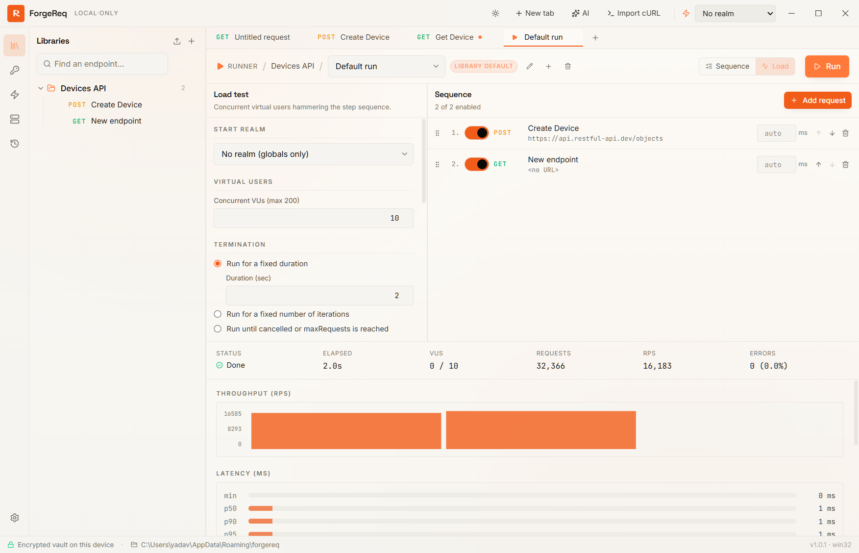 Library Runner — Load mode