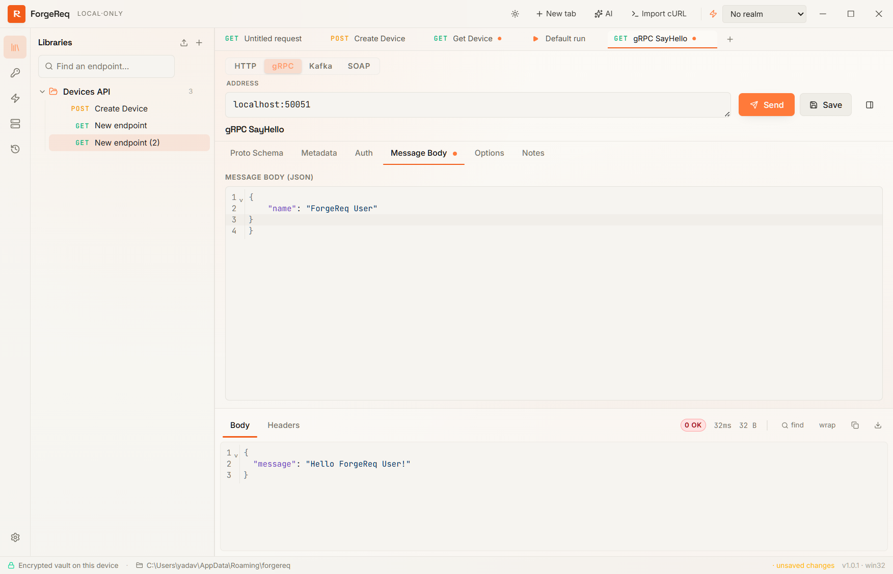 gRPC workspace