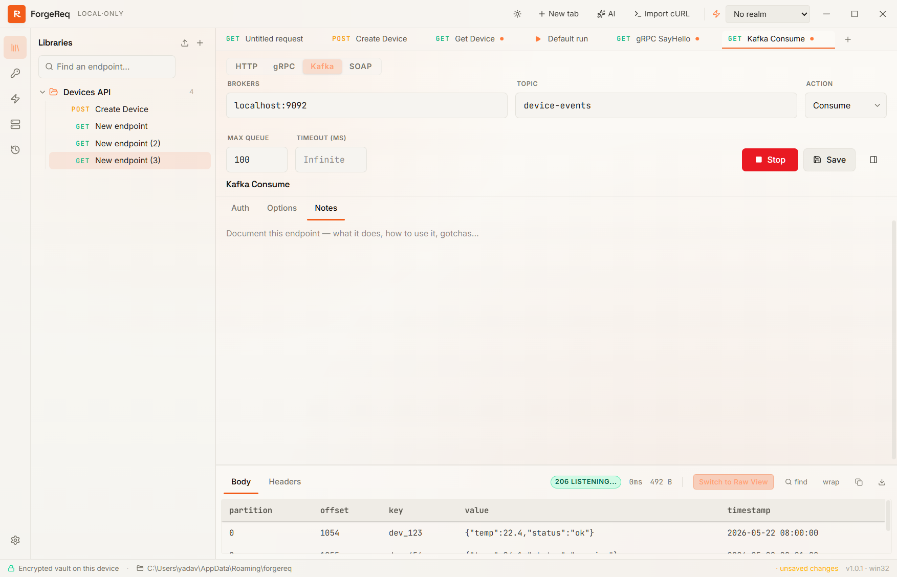 Kafka workspace