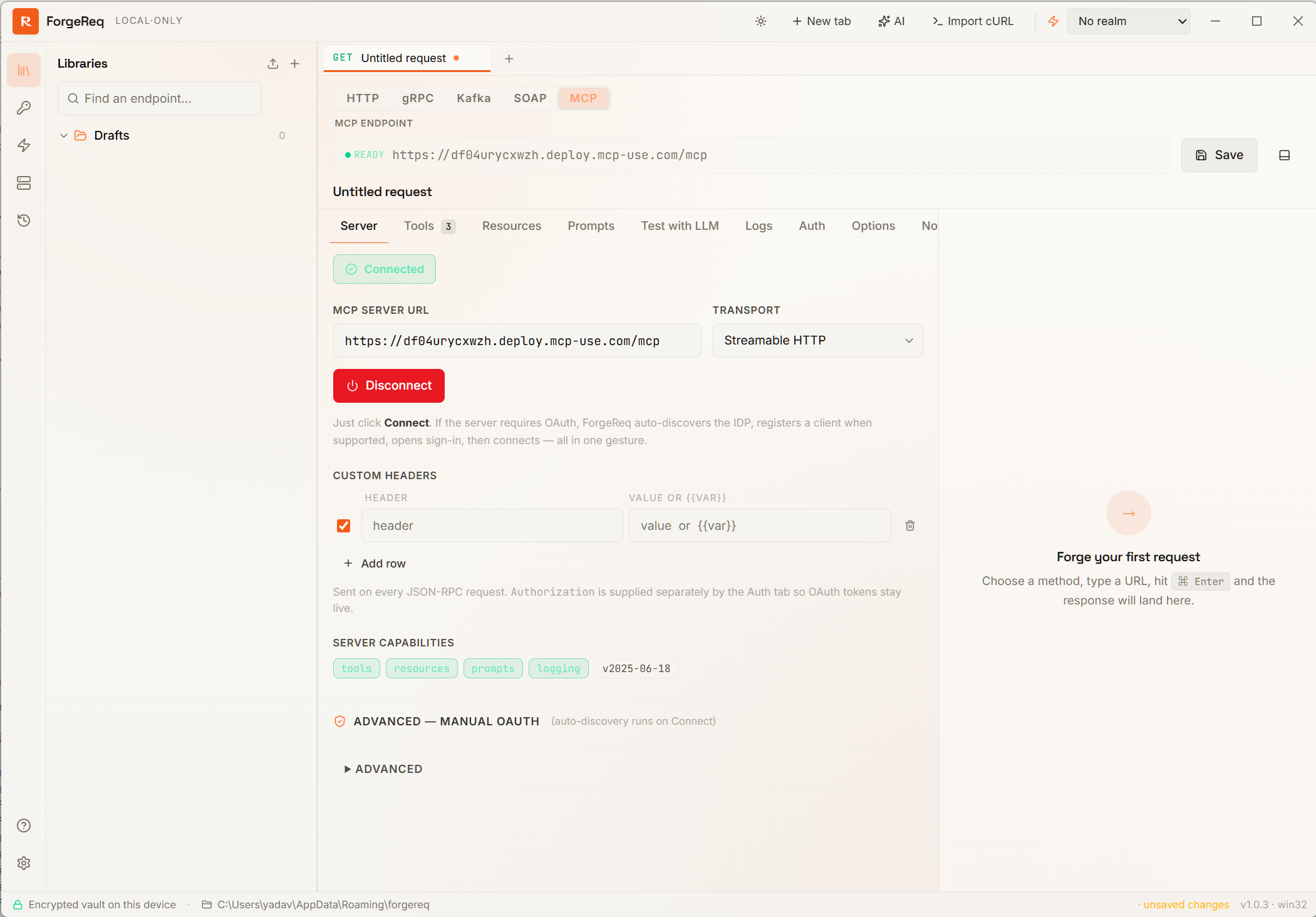 MCP workspace